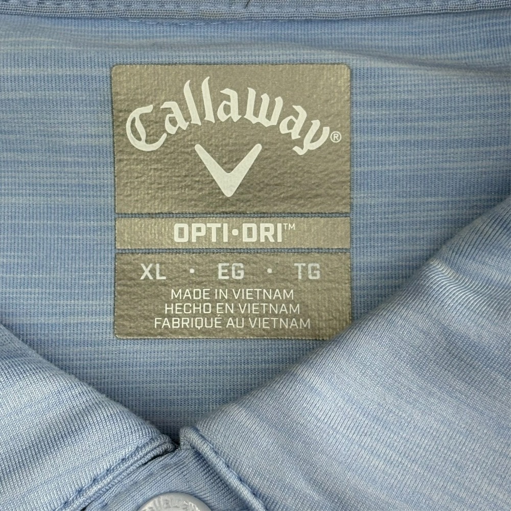 Callaway Opti Dri Golf Polo Shirt Mens XL Light Blue Heather Performance Stretch - Picture 3 of 8